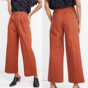 Madewell Pleated Wide Leg pants Afterglow Red